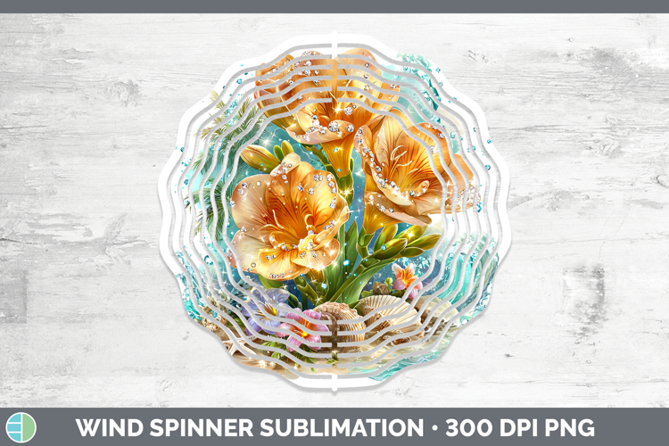 Freesia Wind Spinner Flowers 01 Beach Sublimation Spinner De