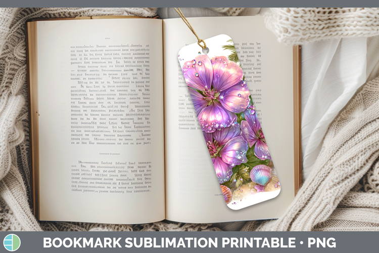 Geranium Bookmark Flowers 01 Beach Sublimation Printable Des