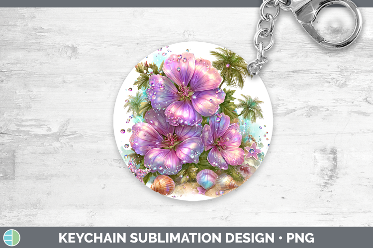 Geranium Keychain Flowers 01 Beach Sublimation Keyring Desig
