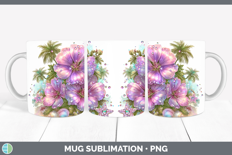 Geranium Mug Wrap Flowers 01 Beach Sublimation Coffee Cup De