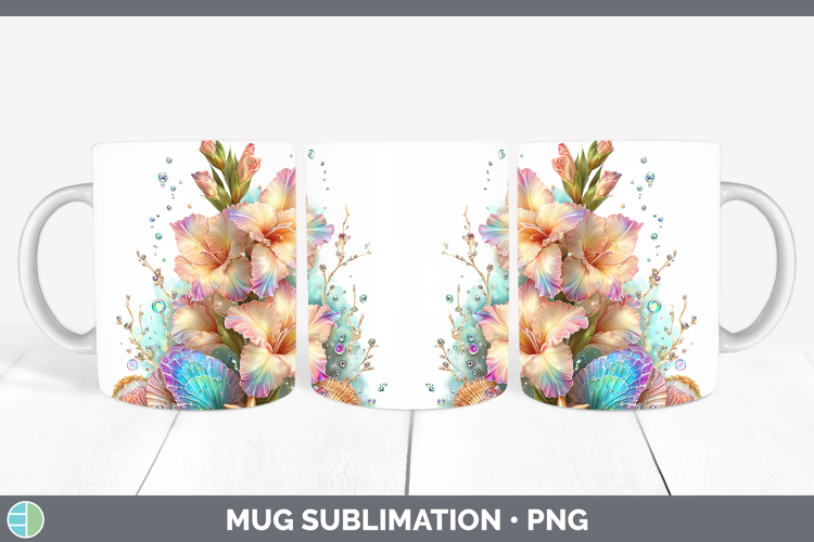 Gladiolus Mug Wrap Flowers 01 Beach Sublimation Coffee Cup D