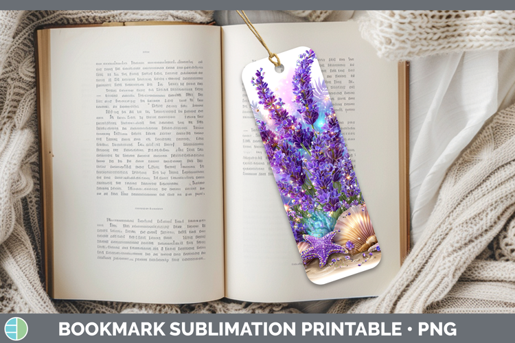 Lavender Bookmark Flowers 01 Beach Sublimation Printable Des