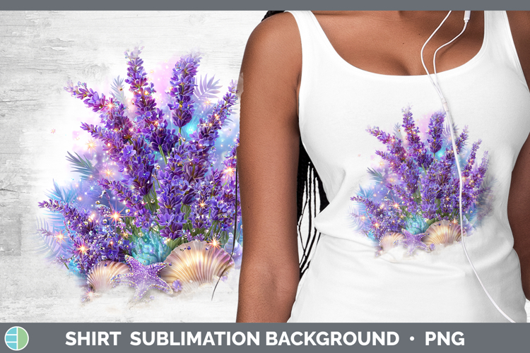 Lavender Shirt Flowers 01 Beach Sublimation Background Desig
