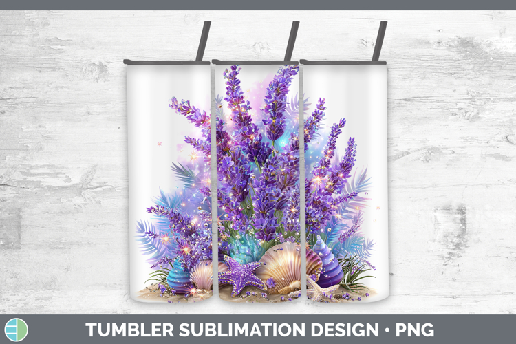 Lavender Tumbler Flowers 01 Beach Sublimation 20 oz Skinny T