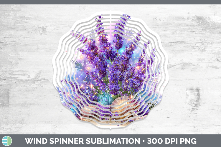 Lavender Wind Spinner Flowers 01 Beach Sublimation Spinner D
