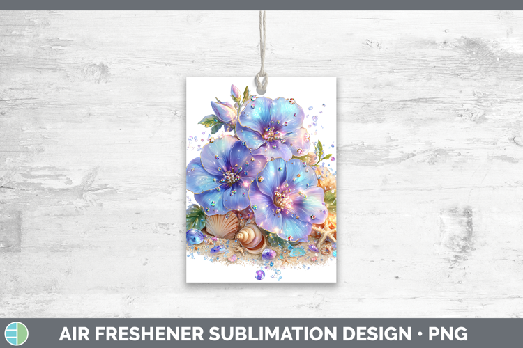 Periwinkle Air Freshener Flowers 01 Beach Sublimation Car Fr