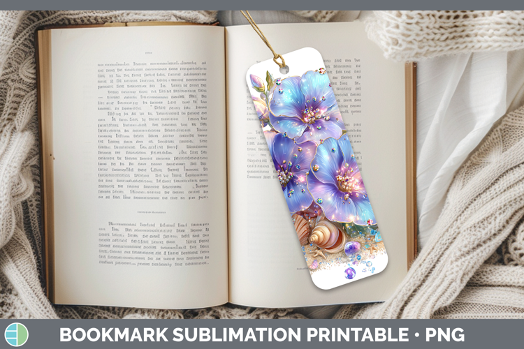 Periwinkle Bookmark Flowers 01 Beach Sublimation Printable D