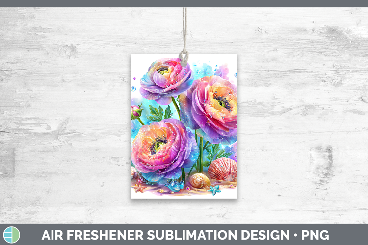 Ranunculus Air Freshener Flowers 01 Beach Sublimation Car Fr