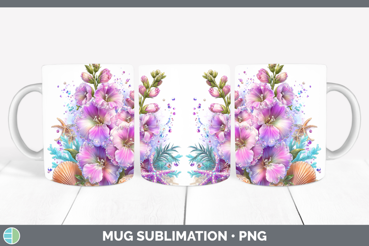 Snapdragon Mug Wrap Flowers 01 Beach Sublimation Coffee Cup