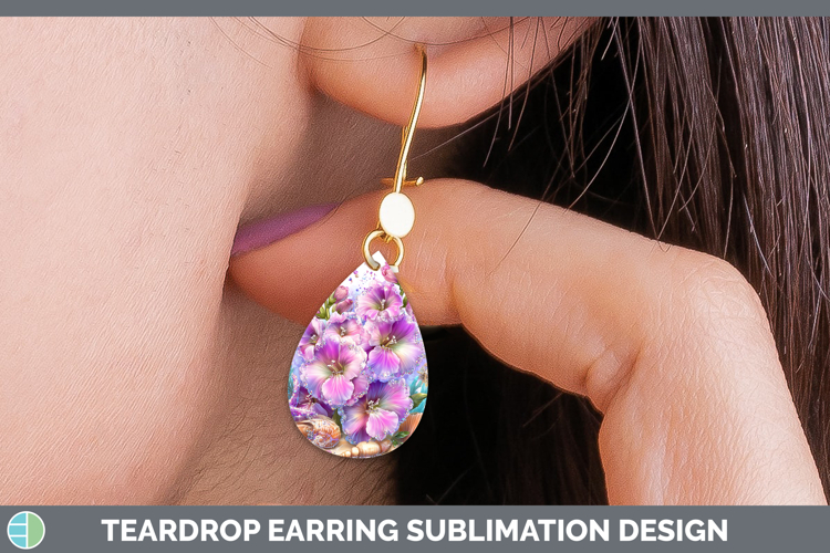 Snapdragon Teardrop Earrings Flowers 01 Beach Sublimation Ea
