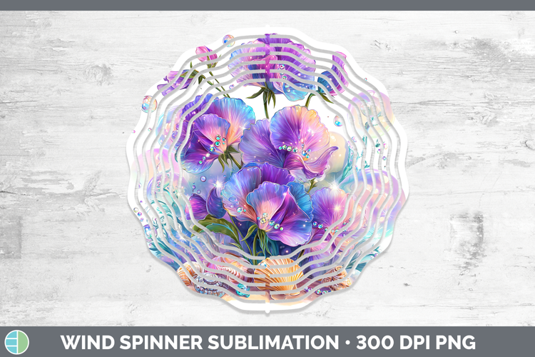 Sweet Pea Wind Spinner Flowers 01 Beach Sublimation Spinner
