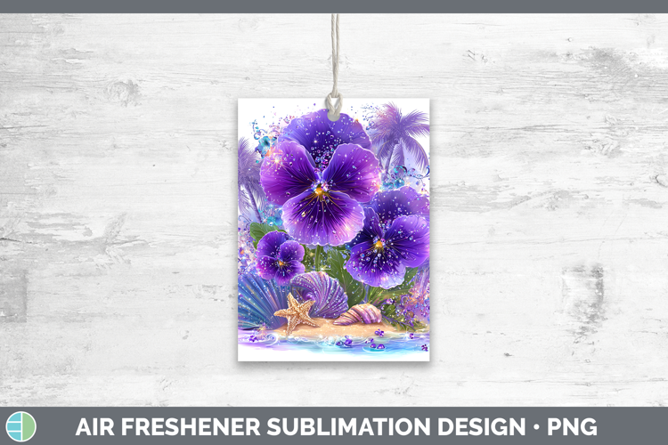 Violet Air Freshener Flowers 01 Beach Sublimation Car Freshe
