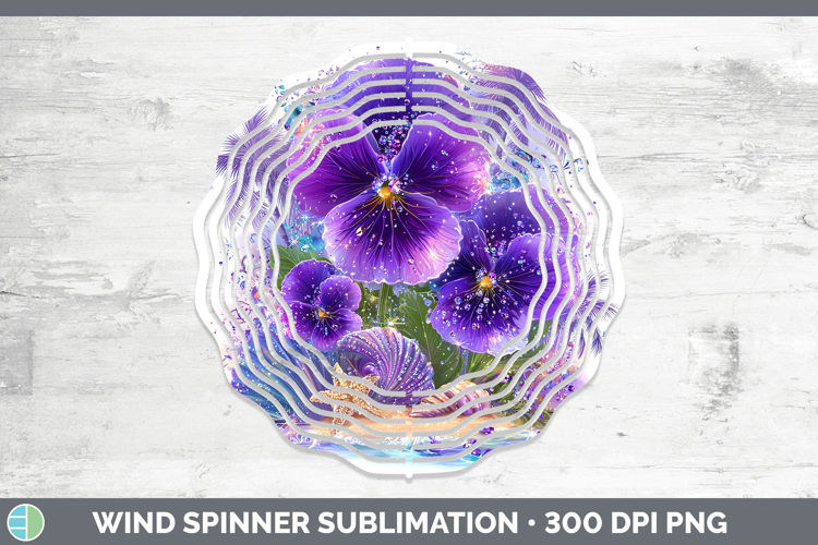 Violet Wind Spinner Flowers 01 Beach Sublimation Spinner Des