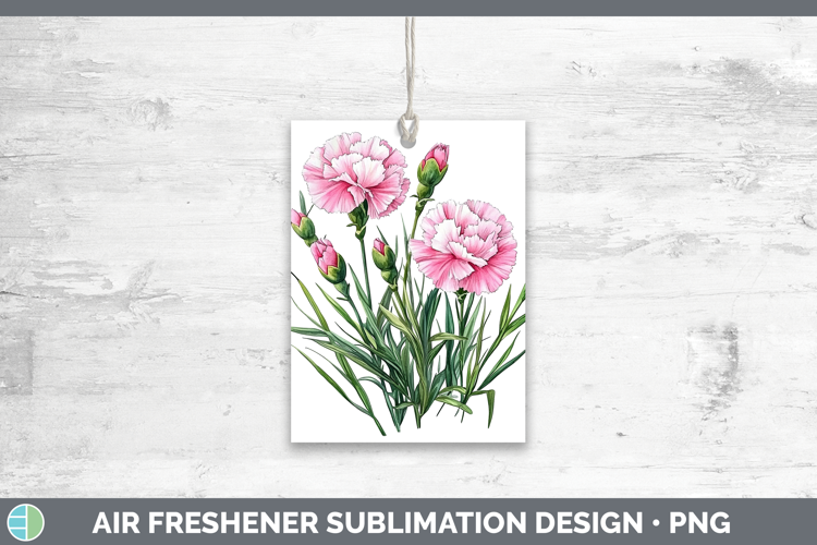 Flowers 01 Carnation Air Freshener Sublimation Car Freshener