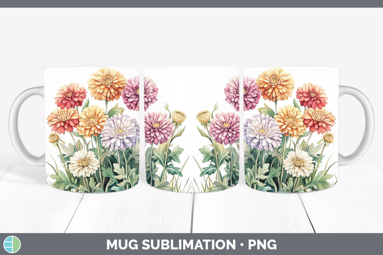 Flowers 01 Chrysanthemum Mug Wrap Sublimation Coffee Cup Des