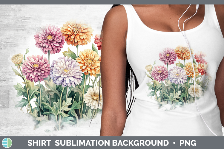Flowers 01 Chrysanthemum Shirt Sublimation Sublimation Backg