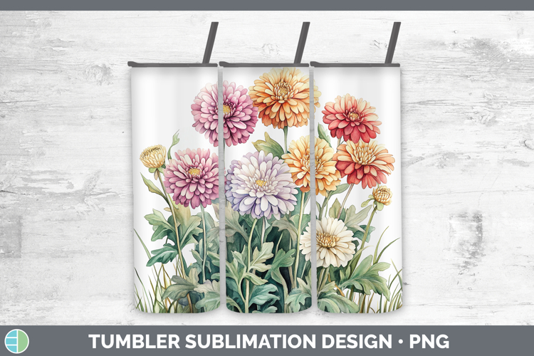 Flowers 01 Chrysanthemum Tumbler Sublimation 20 oz Skinny Tu