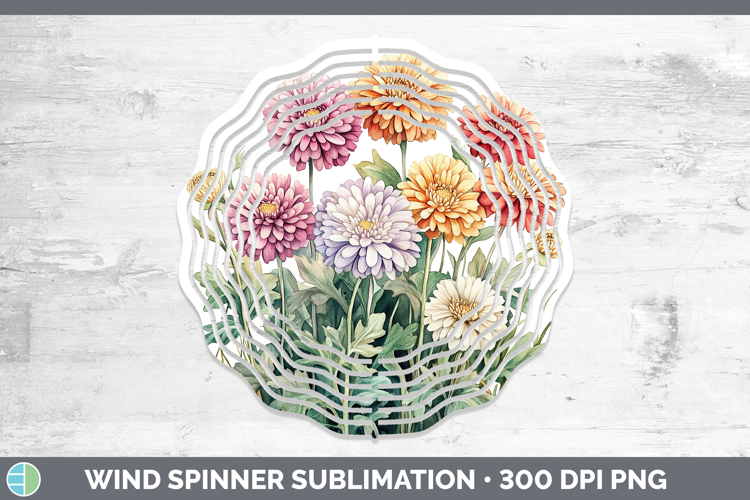 Flowers 01 Chrysanthemum Wind Spinner Sublimation Spinner De