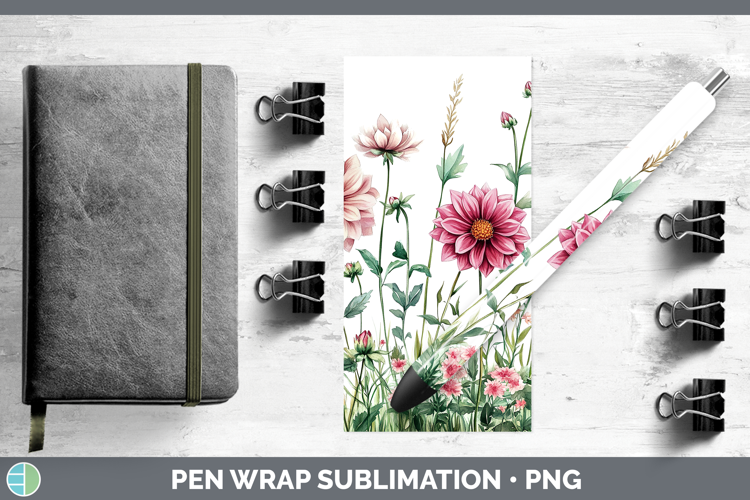 Flowers 01 Dahlia Pen Wrap Sublimation Pen Designs