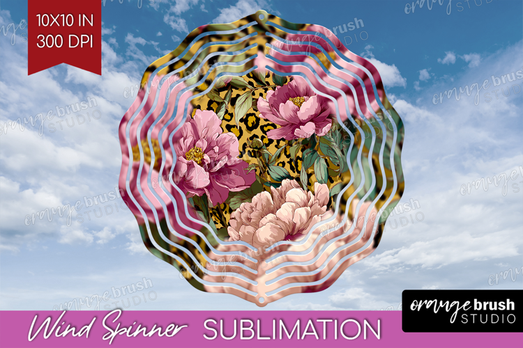 Floral Wind Spinner Sublimation PNG - Sping Flowers Round