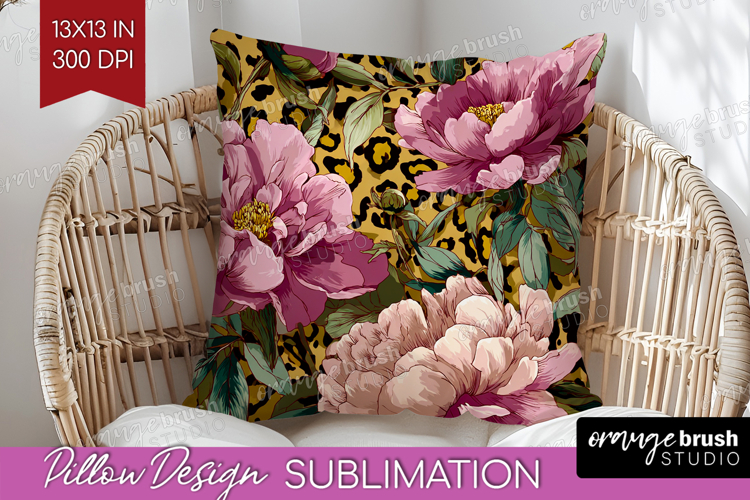 Floral Pillow Sublimation - Sping Flowers Pillow Cover PNG