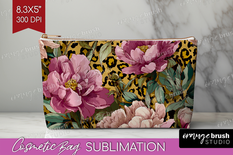 Floral Cosmetic Bag - Sping Flowers Makeup Bag PNG