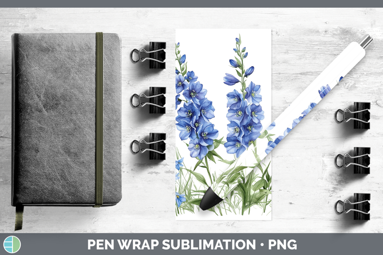 Flowers 01 Delphinium Pen Wrap Sublimation Pen Designs