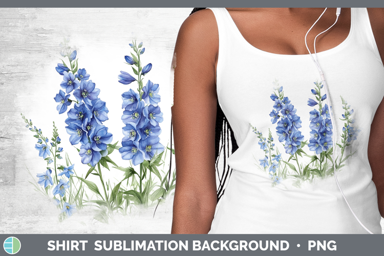 Flowers 01 Delphinium Shirt Sublimation Sublimation Backgrou