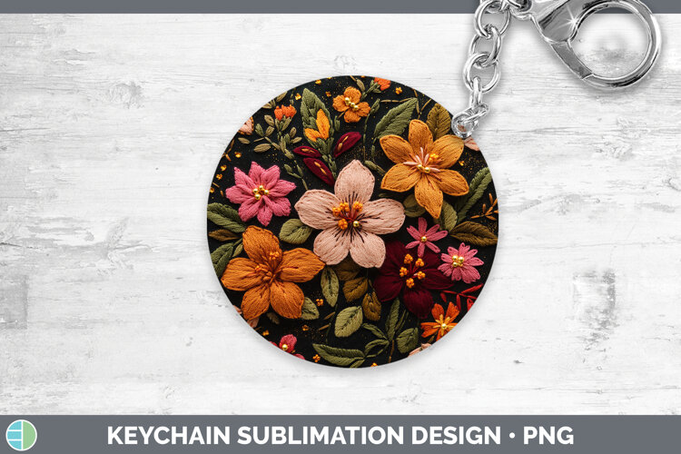 GorgeousFlowers 01 Embroider Keychain design.