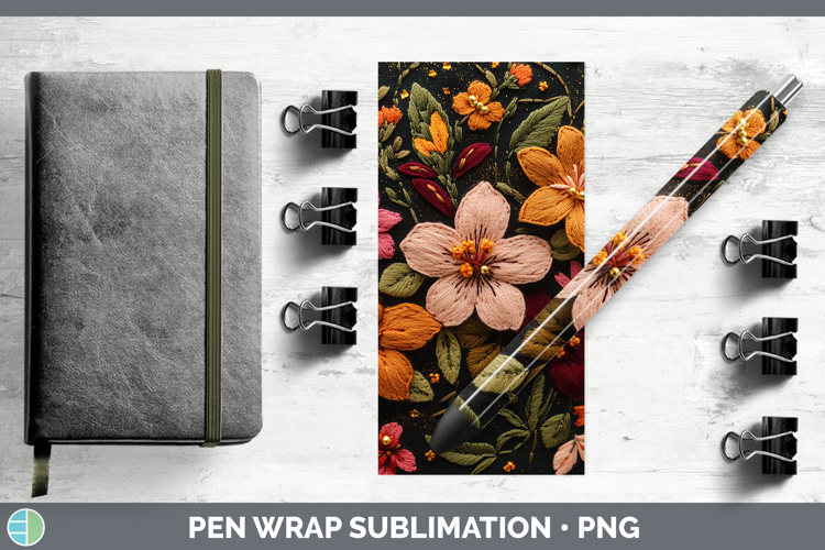 Flowers 01 Embroider Azalea Pen Wrap Sublimation Pen Designs