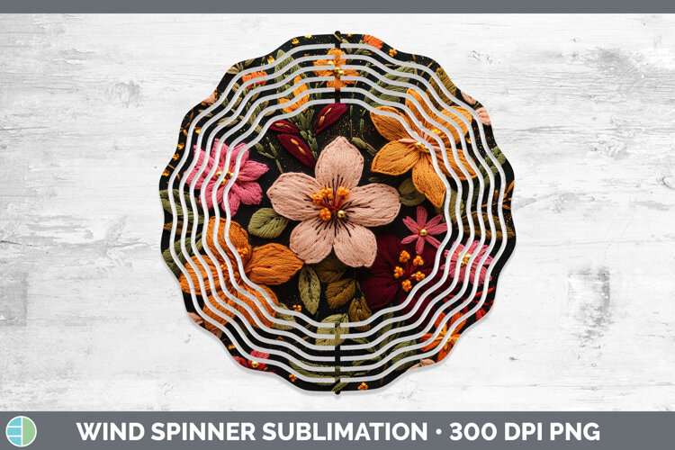 GorgeousFlowers 01 Embroider Wind Spinner design.