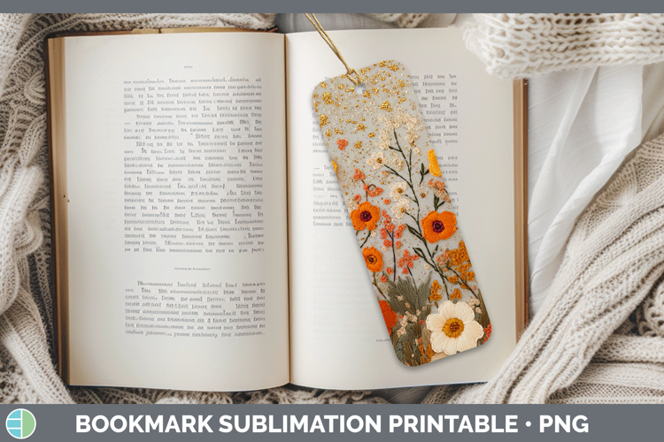 Flowers 01 Embroider Buttercup Bookmark Sublimation Printabl