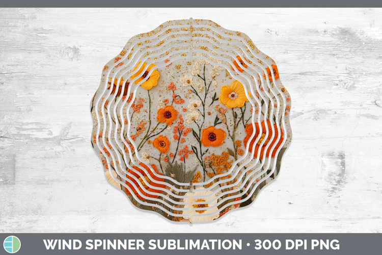Flowers 01 Embroider Buttercup Wind Spinner Sublimation Spin