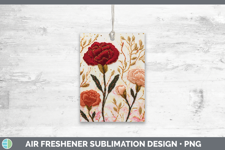 Flowers 01 Embroider Carnation Air Freshener Sublimation Car