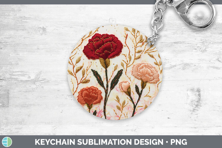 GorgeousFlowers 01 Embroider Keychain design.