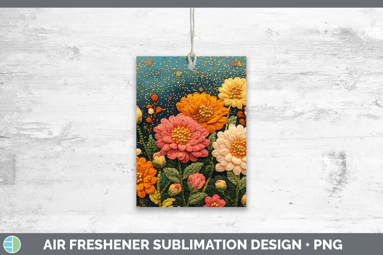 GorgeousFlowers 01 Embroider Air Freshener design.