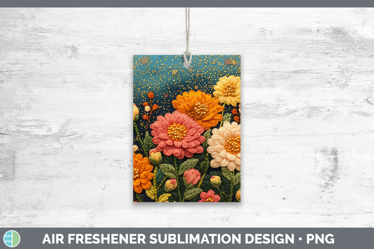 Flowers 01 Embroider Chrysanthemum Air Freshener Sublimation