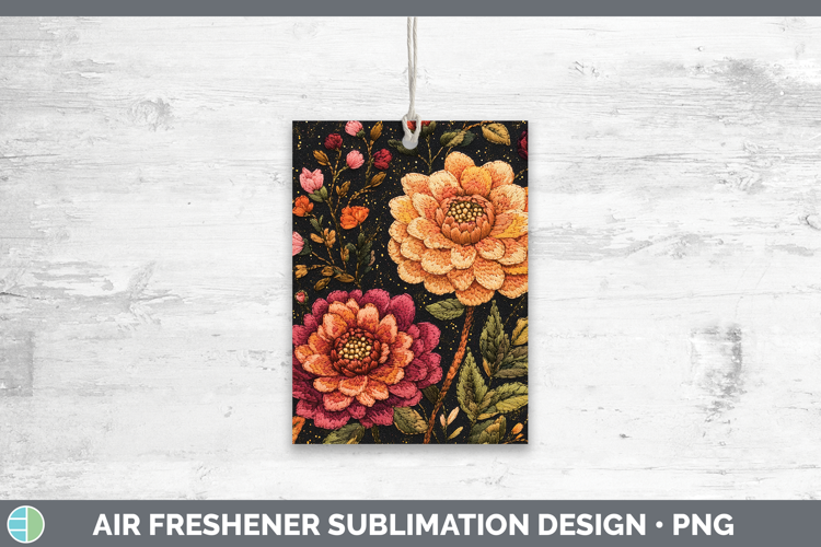 Flowers 01 Embroider Dahlia Air Freshener Sublimation Car Fr