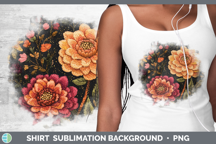 Flowers 01 Embroider Dahlia Shirt Sublimation Sublimation Ba