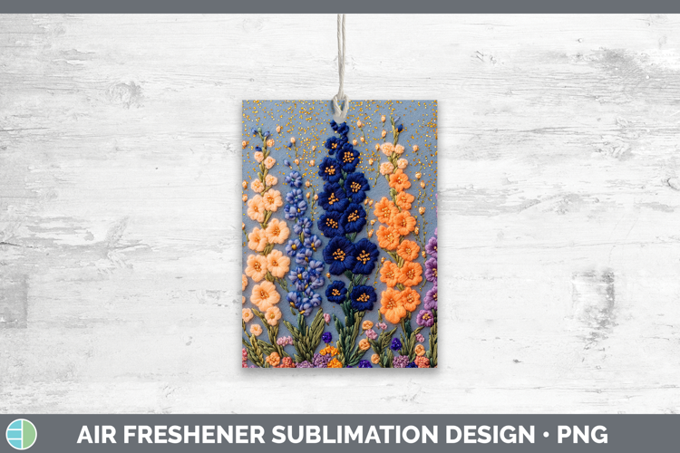 Flowers 01 Embroider Delphinium Air Freshener Sublimation Ca