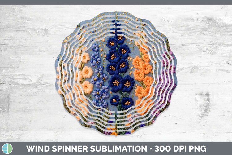 GorgeousFlowers 01 Embroider Wind Spinner design.