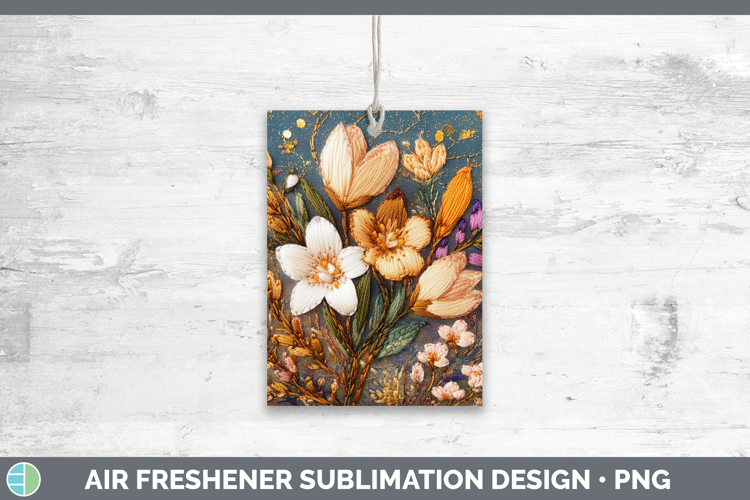 Flowers 01 Embroider Freesia Air Freshener Sublimation Car F