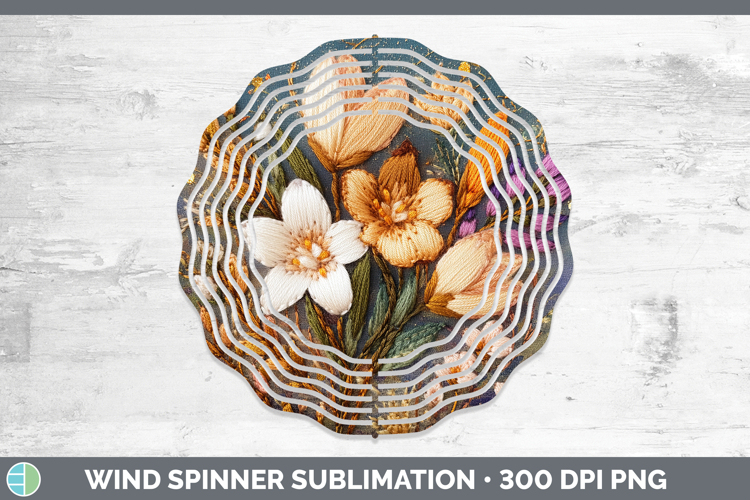 Flowers 01 Embroider Freesia Wind Spinner Sublimation Spinne