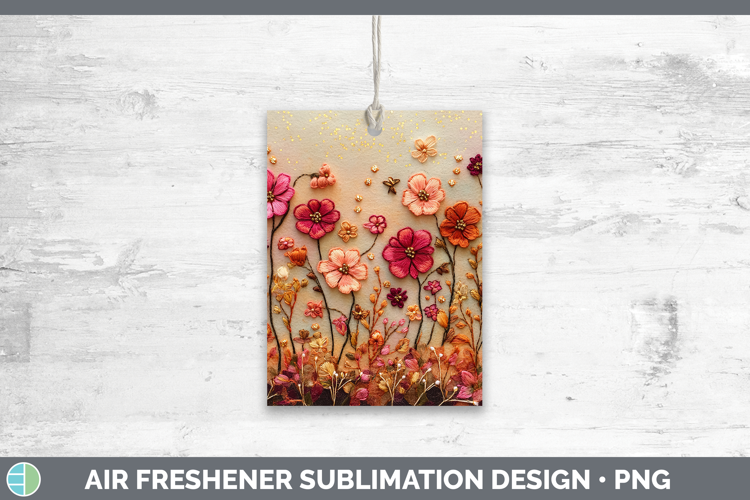 Flowers 01 Embroider Geranium Air Freshener Sublimation Car