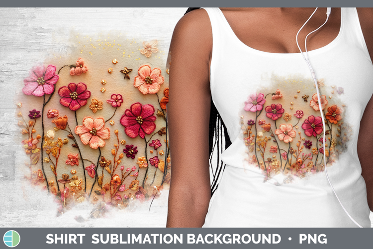 Flowers 01 Embroider Geranium Shirt Sublimation Sublimation