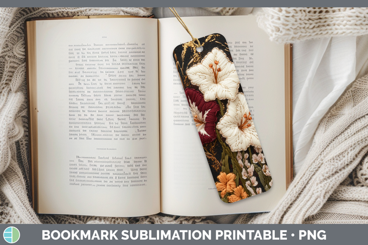 Flowers 01 Embroider Gladiolus Bookmark Sublimation Printabl