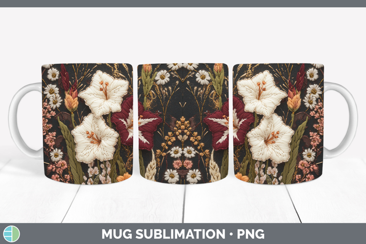 Flowers 01 Embroider Gladiolus Mug Wrap Sublimation Coffee C