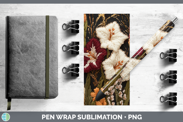 Flowers 01 Embroider Gladiolus Pen Wrap Sublimation Pen Desi
