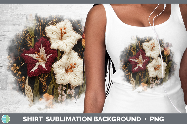 Flowers 01 Embroider Gladiolus Shirt Sublimation Sublimation