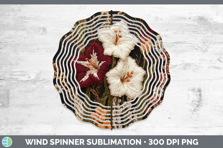 GorgeousFlowers 01 Embroider Wind Spinner design.